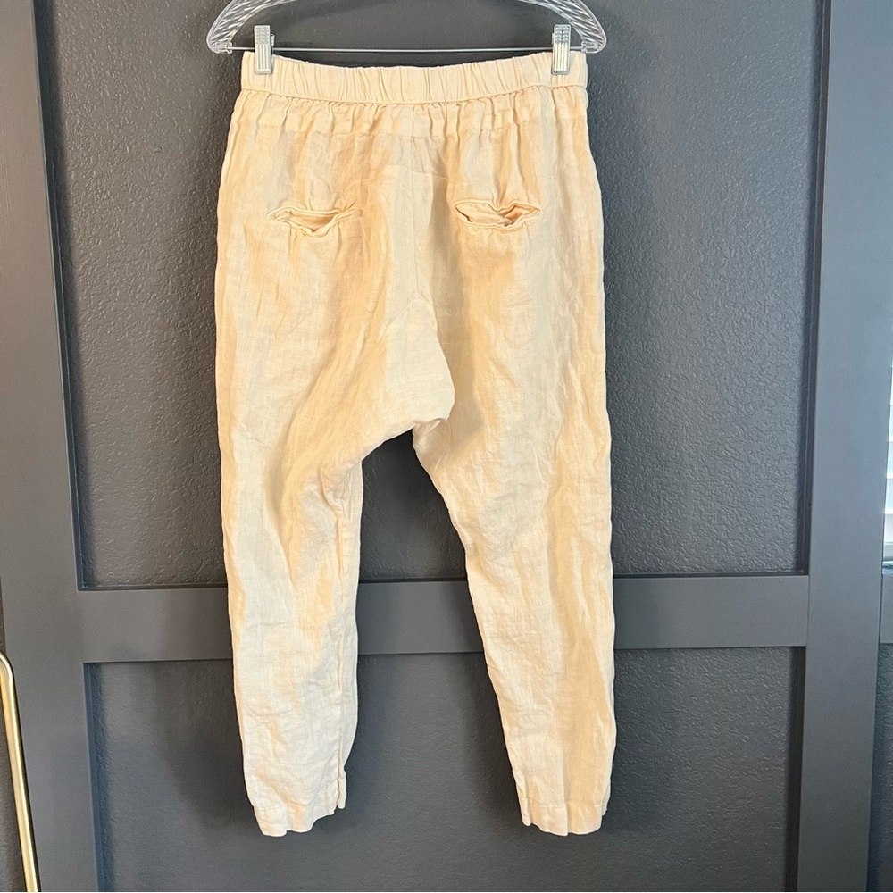 ENZA COSTA • Linen cropped drawstring pants • Small - Picture 4 of 7